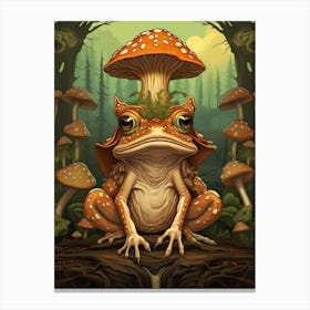 Wood Frog On A Throne Storybook Style 7 Canvas Print