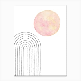 Rainbow Moon, minimalist art Canvas Print