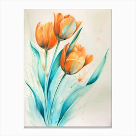 Orange Tulips 2 Canvas Print