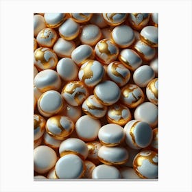 Gold And White Candy 1 Canvas Print