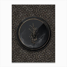 Shadowy Vintage Adam's Needle Botanical in Black and Gold n.0142 Canvas Print