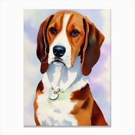 Beagle 2 Watercolour dog Canvas Print