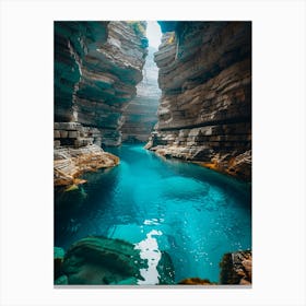 Blue Water In A Cave 1 Canvas Print