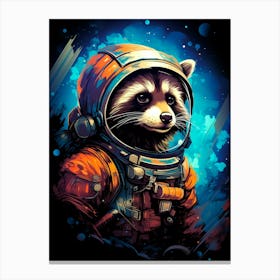 Raccoon In Space 3 Canvas Print