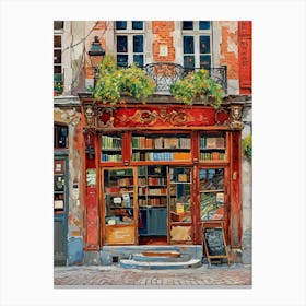 Brussels Book Nook Bookshop 2 Canvas Print