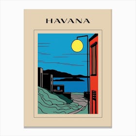 Minimal Design Style Of Havana, Cuba 4 Poster Canvas Print