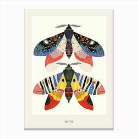 Colourful Insect Illustration Moth 57 Poster Canvas Print