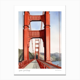 Golden Gate Bridge 1 Watercolour Travel Poster Canvas Print