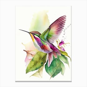 Costa S Hummingbird Cute Neon 2 Canvas Print