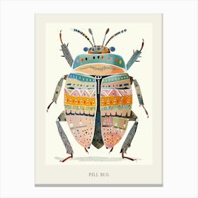 Colourful Insect Illustration Pill Bug 13 Poster Canvas Print