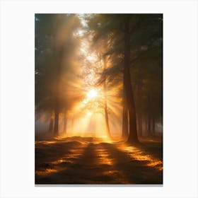 Sunrise In The Forest 5 Canvas Print