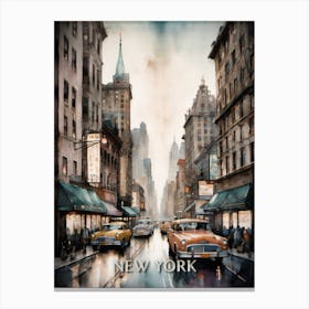 New York City Vintage Painting (28) Canvas Print