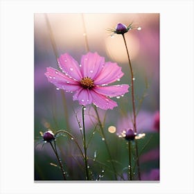 Cosmos Wildflower At Dawn In South Western Style (4) Canvas Print