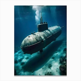 Submarine In The Ocean-Reimagined 8 Canvas Print