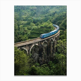 Train Crossing A Bridge Canvas Print