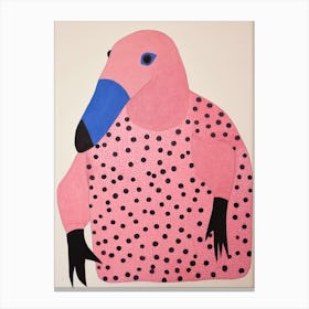 Pink Polka Dot Anteater Canvas Print
