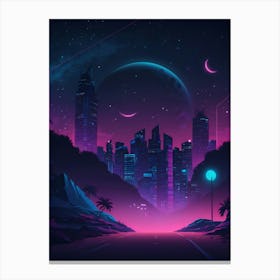 Neon Cityscape Canvas Print