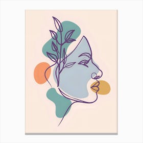 Woman'S Face With Leaves Canvas Print