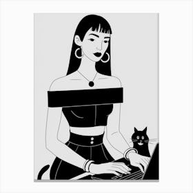 Black And White Illustration Canvas Print