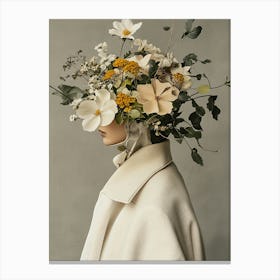 Flowers On A Head Canvas Print