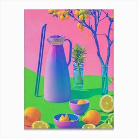 Lemon 1 Risograph Retro Poster Fruit Canvas Print