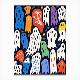 Cut Out Ghosts, Matisse Style, Halloween Spooky Canvas Print