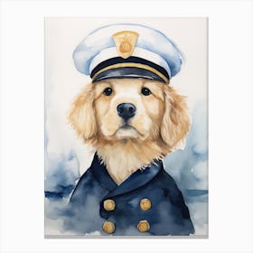Golden Retriever Sailor Canvas Print