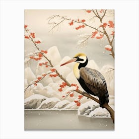 Bird Illustration Brown Pelican 3 Canvas Print