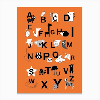 Abc Orange Canvas Print