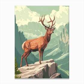 Deer In The Mountains Canvas Print