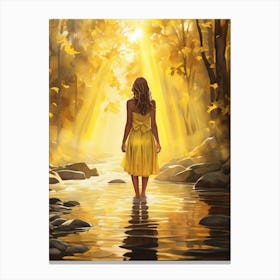 Girl In Yellow Canvas Print