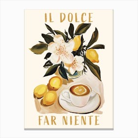 Il Dolce Far Niente Lemon Tea Canvas Print