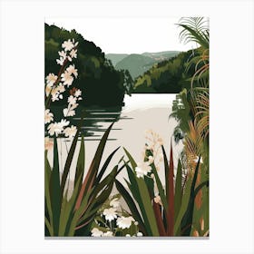 Landscape With Flowers Canvas Print