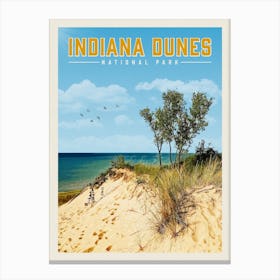Indiana Dunes Travel Poster Canvas Print