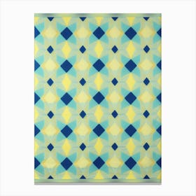 Blue And Yellow Diamonds Canvas Print