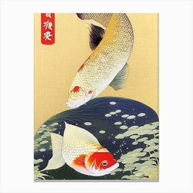 Beni Kumonryu Koi Fish Ukiyo E Style Japanese Canvas Print
