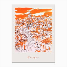 Bologna Italy Orange Drawing Poster Canvas Print