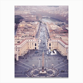 The Piazza Saint Peters Square From Above Rome Italy Canvas Print