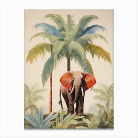 Elephant 1 Tropical Animal Portrait Canvas Print