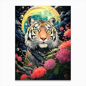 Tiger In The Moonlight 1 Canvas Print