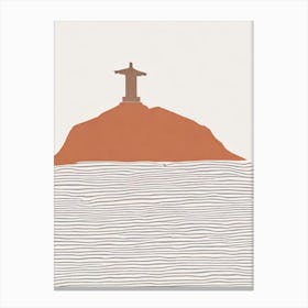 Christ Redeemer Statue 1 Rio De Janeiro Boho Landmark Illustration Canvas Print