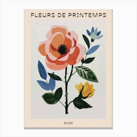 Spring Floral French Poster  Rose 9 Canvas Print