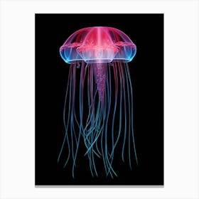 Box Jellyfish Neon Illustration 3 Canvas Print