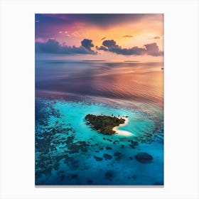 Sunset Over The Maldives Canvas Print