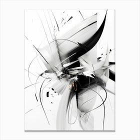 Quantum Entanglement Abstract Black And White 11 Canvas Print