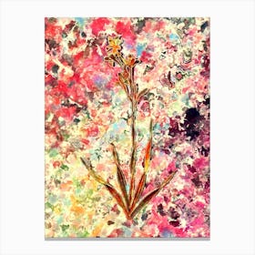 Impressionist Bugle Lily Botanical Painting in Blush Pink and Gold Canvas Print