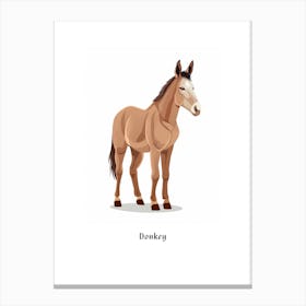 Donkey Kids Animal Poster Canvas Print