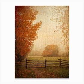 Autumn Landscape Grunge Texture Overlay Leaves In Varying Shades From Orange To Russet Decrepit W (5) Canvas Print