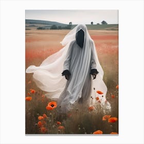 Ghost In The Poppy Fields Painting (2) Canvas Print