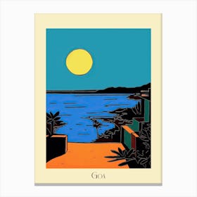 Poster Of Minimal Design Style Of Goa, India 3 Canvas Print